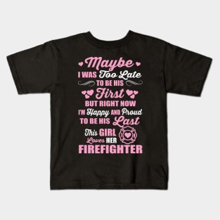 This Girl Loves Her Firefighter Kids T-Shirt